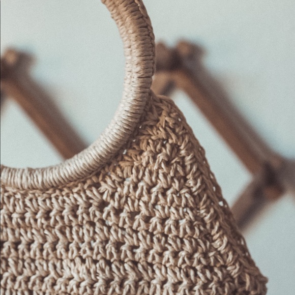 Vintage Raffia bag with one zipper pouch - Picture 6 of 6